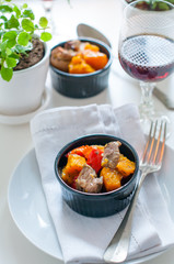 Grilled vegetables with meat