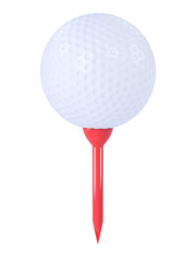 Golf ball on tee