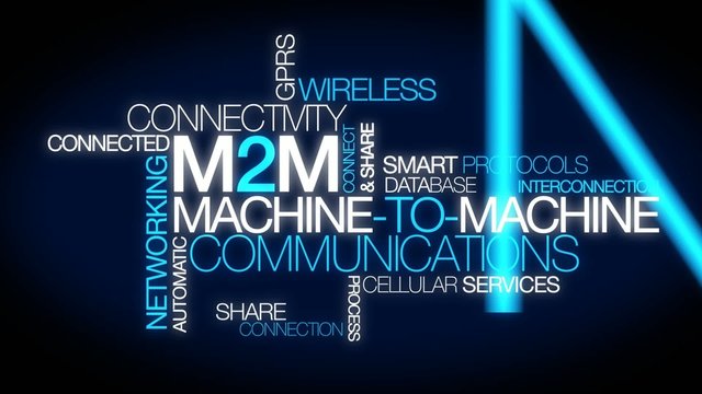 M2M machine-to-machine communications word tag cloud video
