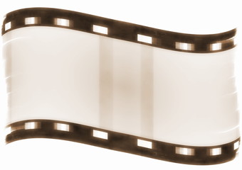 Old blank film strip isolated on white