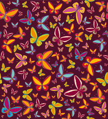 Vector seamless background with butterfly