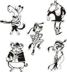 Set of dog cartoons