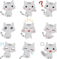 いろいろなポーズの猫