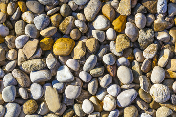 soft washed stones at the beach