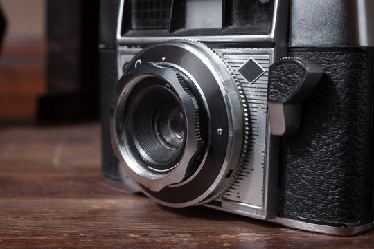 Lens of a vintage camera