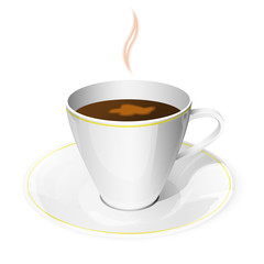 White coffe cup on white background