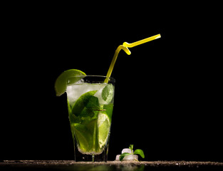 alcoholic beverage with tropical fruit