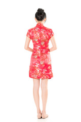 Chinese woman dress traditional cheongsam