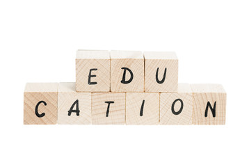 Education Written With Wooden Blocks.