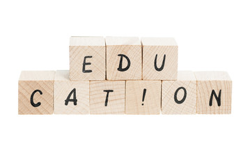 Education Written With Wooden Blocks.