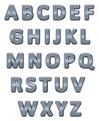 Metallic alphabet.