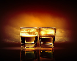 Two glasses of whiskey