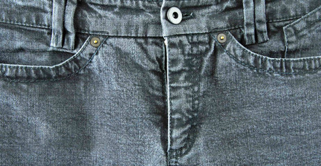 Graue Jeans / Vorderteil / Ausschnitt