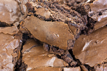 Close view of home made brownies