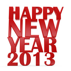 3D happy new year 2013 text