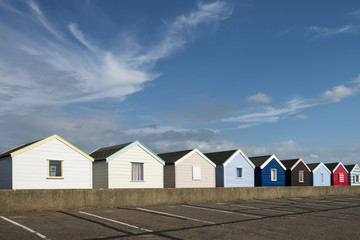 Fototapeta na wymiar Beach Huts at Southwold, Suffolk, UK