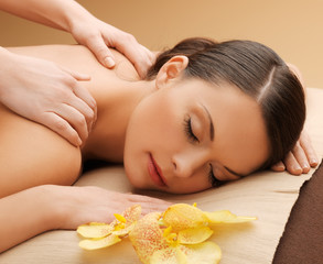 beautiful woman in massage salon