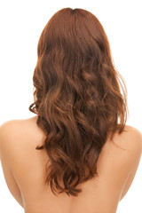 woman with long hair from the back