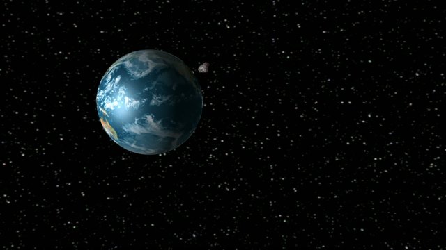 Asteroid encountering Earth