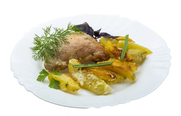 Fried chicken with potato