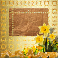 Obraz premium Card for invitation or congratulation with bouquet of flowers na