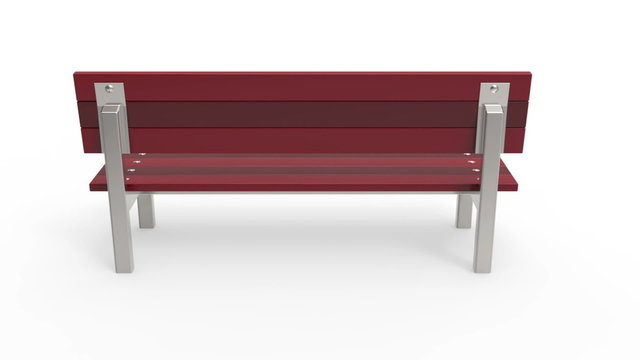 Park bench rotates on white background