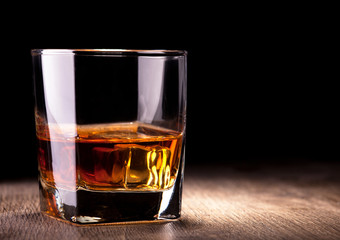 glass with whiskey