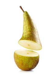 fresh green half pear