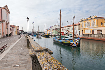 old fishing boats in Cesenatico, Italy