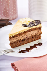 cream chocolate fruit cake sweet food dessert