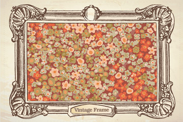 vintage floral paiting in a frame