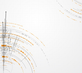 abstract circuit with circle computer high technology business b