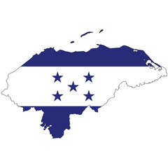 Fototapeta premium Country outline with the flag of Honduras