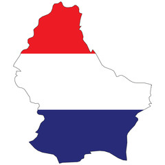 Country outline with the flag of Luxembourg