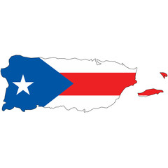 Country outline with the flag of Puerto Rico
