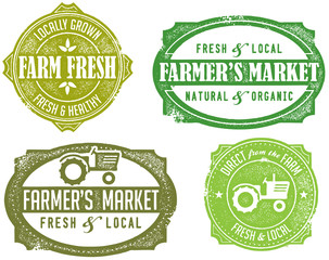 Vintage Style Farmers Market Stamps