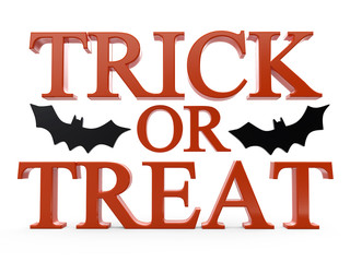 3D trick or treat halloween text