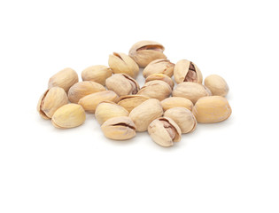 Obraz premium pistachios on a white background. macro