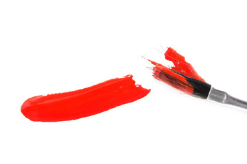 red gouache on white background.