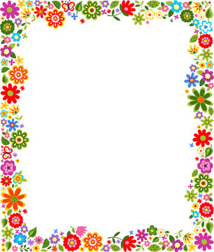 Floral Pattern Border Frame