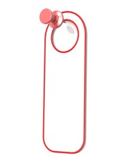 White label with red push pin