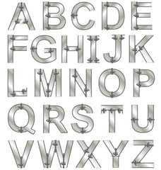 Metallic alphabet letters
