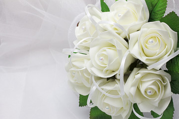 Wedding bridal bouquet with roses