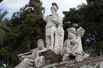 Obraz premium Rome - sculpture and fountain of Piazza del Popolo