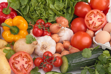 close up on vegetables