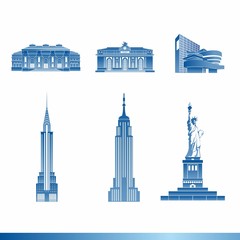 Famous buildings of the United States (New York) - obrazy, fototapety, plakaty