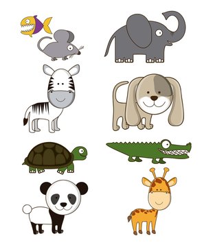 wildlife and farm animals icons