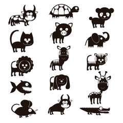 wildlife and farm animals icons