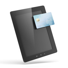 Tablet pc with a credit card