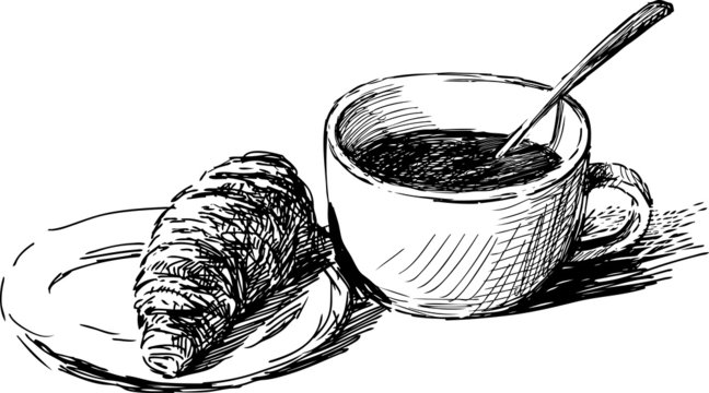 coffee and a croissant
